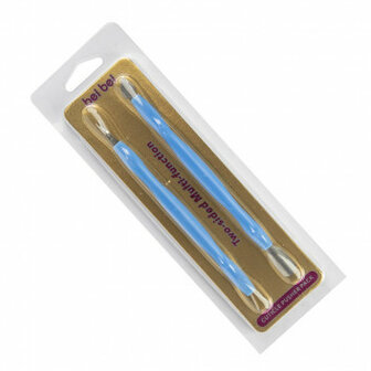 Schraper,pusher, nagelriem mesje blauw, set van 2 stuks
