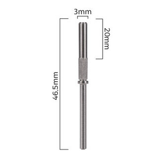 Stalen bitje voor schuur-rolletjes lengte 20mm- 3mm &Oslash;