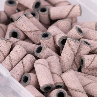 Schuurrolletjes cilinder 240gritt roze 50 st box lengte 13mm- 3mm &Oslash; 