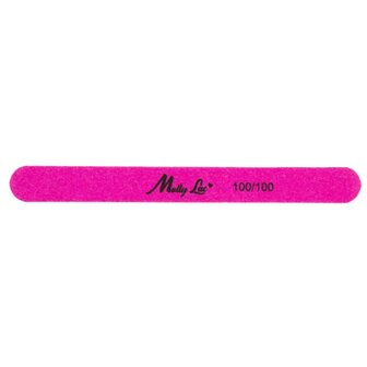 Molly Lac rechte dunne vijl 100/100gritt neon roze