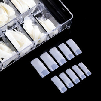 Naturel nageltips -lange opzet  140 stuks