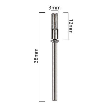 Stalen bitje voor schuur-rolletjes lengte 12mm -3mmØ